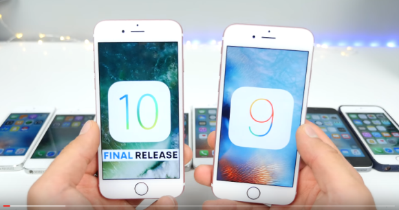 iOS10 iOS9.3.5 速度 比較