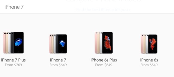 iPhone7/7 Plus アメリカ 価格
