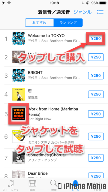 iPhoneの説明書 着信音 通知音