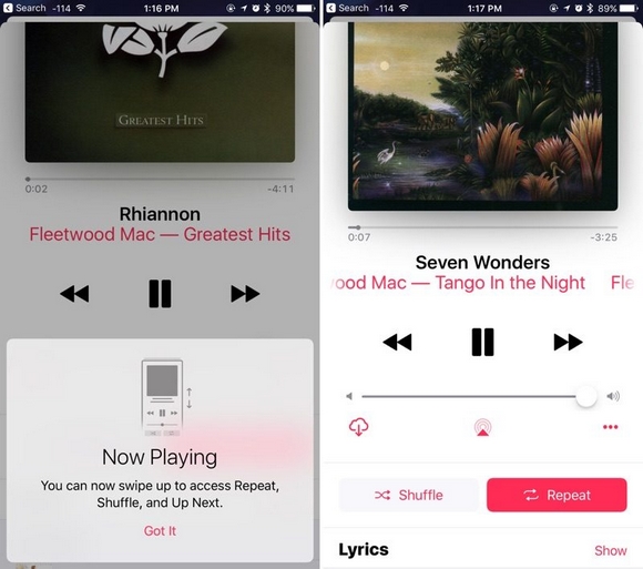 ミュージック iOS10.2 ベータ2