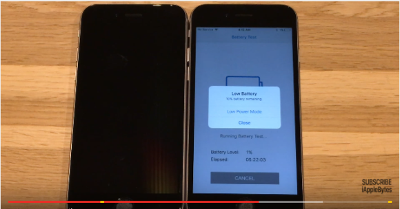 iOS10.2　iOS10.1.1　バッテリー　比較