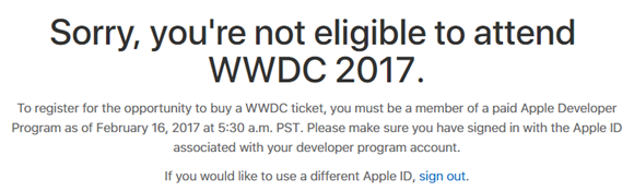 WWDC 2017 チケット 参加