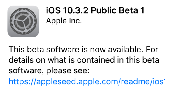 iOS10.3.2 パブリック ベータ