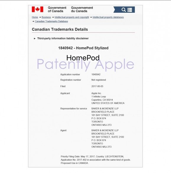 homepod　商標登録　申請