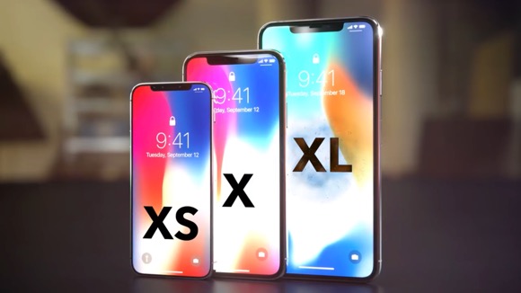 iPhone XS、iPhone X、iPhone XL