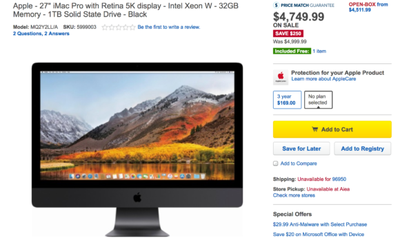 iMac Pro price down