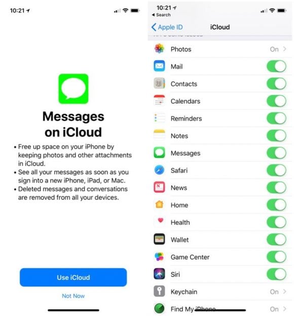 iCloudメッセージ