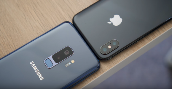 samsung iphone x galaxu s9 apple 比較