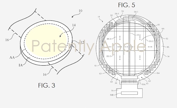 円形　Apple Watch 特許 Patently Apple