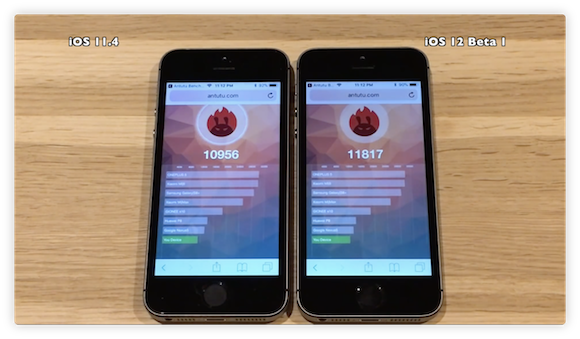 iOS12ベータ iOS11.4 比較 iAppleBytes iPhone5s