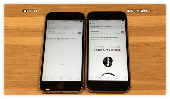 iOS12ベータ iOS11.4 比較 iAppleBytes iPhone6s