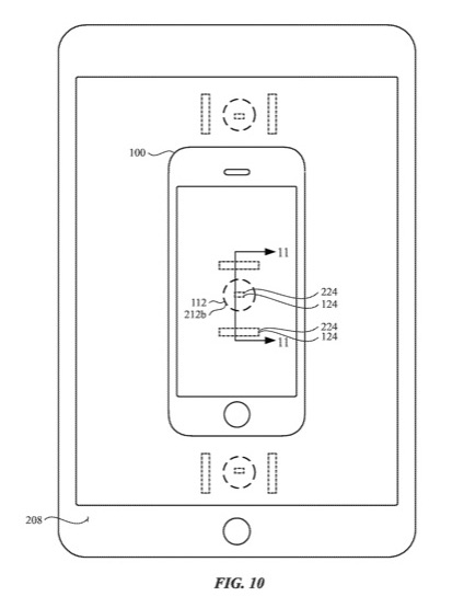 Apple 特許 端末間 ワイヤレス充電 USPTO Fig10
