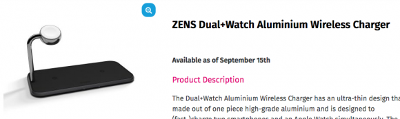zens Dual+Watch Aluminium Wireless Charger