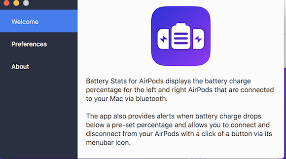 Battery Stats for AirPods