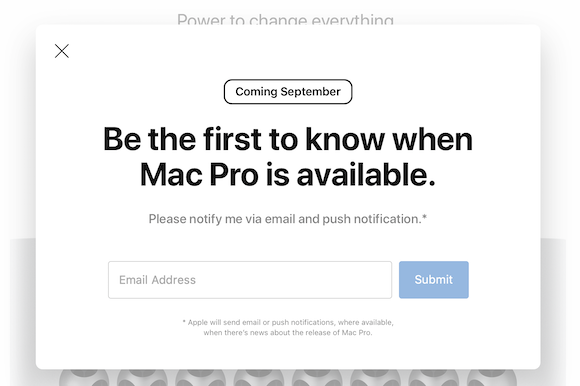 Apple Mac Pro 発売日