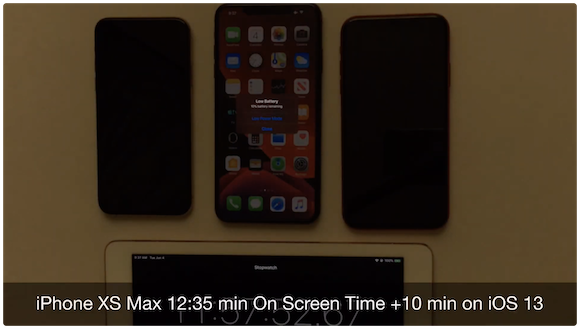 iOS13 バッテリー持続時間 比較テスト