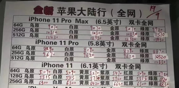 iphone11 中国　転売　価格