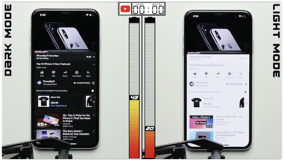 ダークモード 比較 PhoneBuff/YouTube