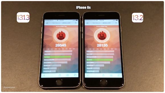 iOS13.2 iOS13.1.3 スピードテスト iAppleBytes/YouTube