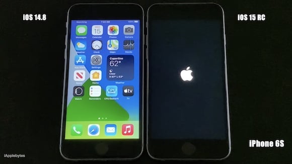 iOS15RC iOS14.8 動作速度 比較