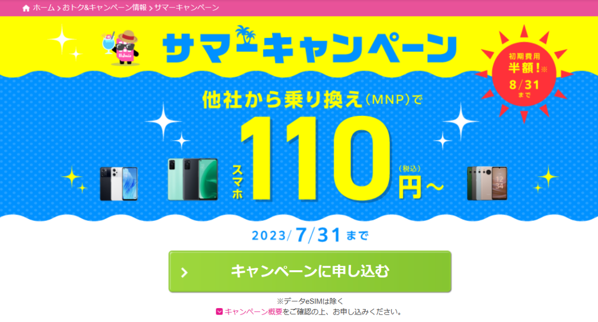 IIJmioサマーキャンペーン