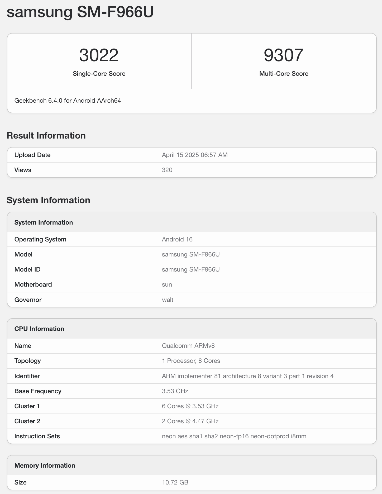 Snapdragon 8 Elite GB6