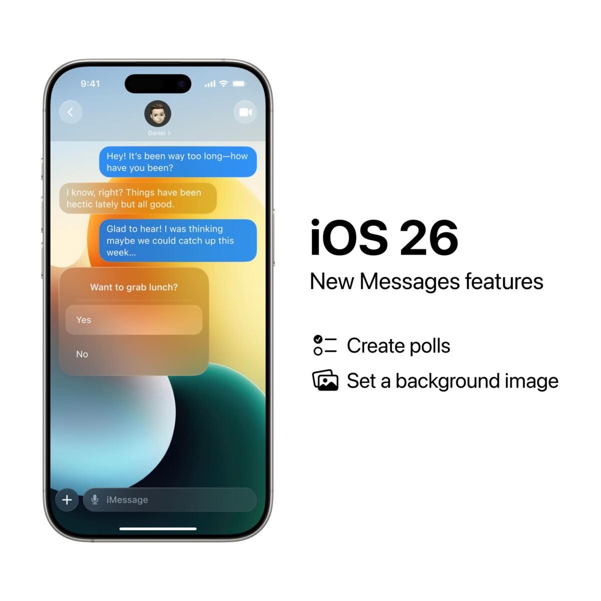 iOS26の新機能〜メッセージアプリの背景変更実現、電話アプリのデザインを変更と報道