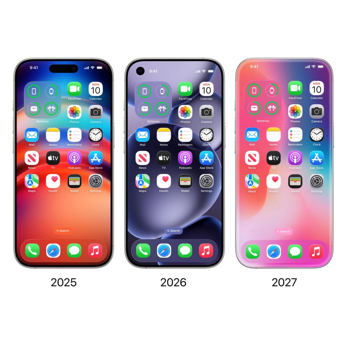 iPhone (2027)は全く新しいデザインに〜iOS26から始まる新UIの要素も