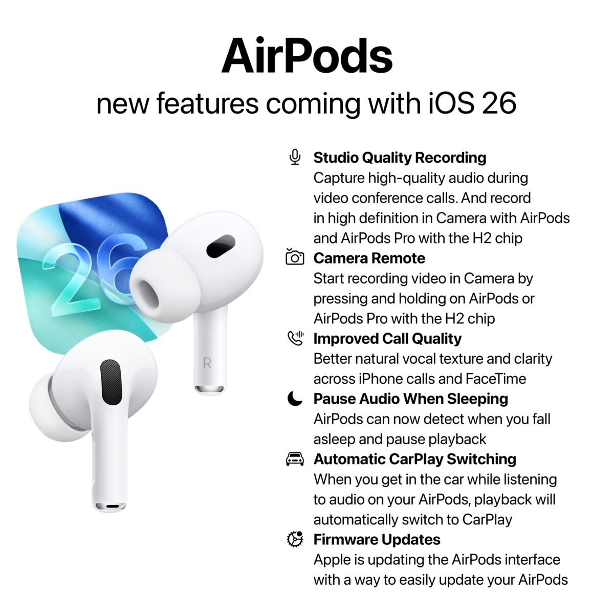 AirPods向けのベータファームウェアを登録ユーザ向けに初提供〜iOS26など続く