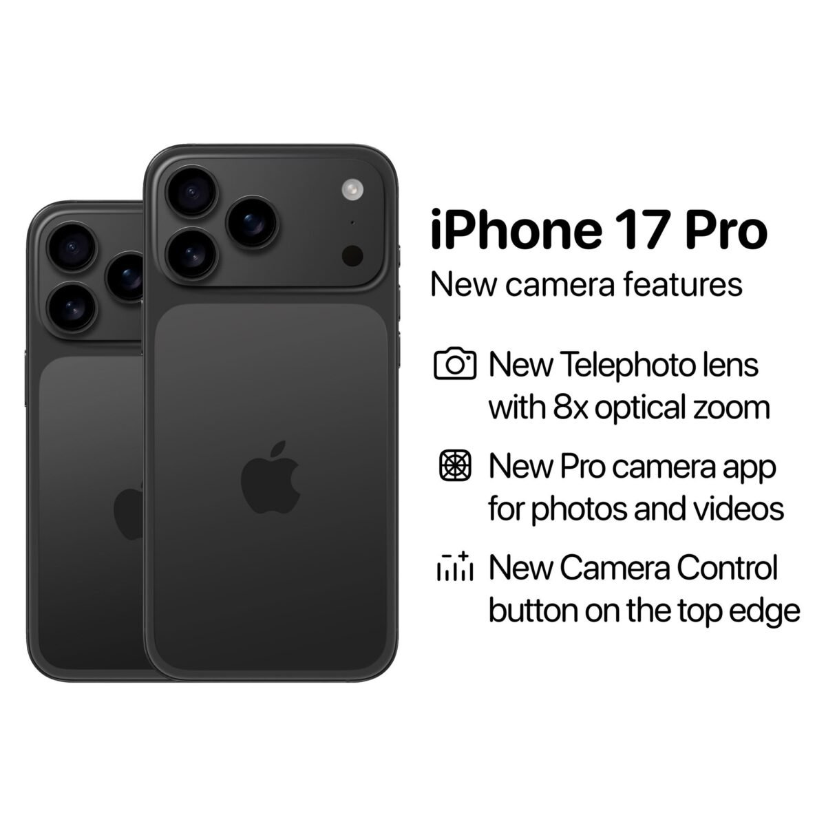 iPhone17 Proシリーズの最大光学倍率が8倍、カメラコントロールを2つ搭載？