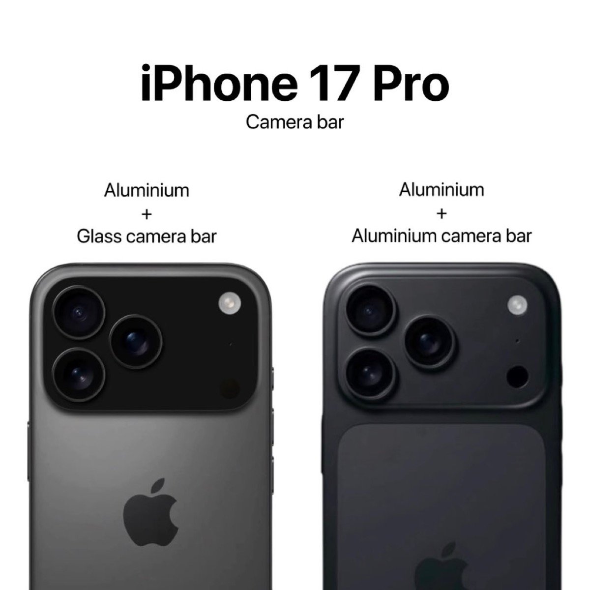 iPhone17 Proのリアカメラ周りのデザインに2つの説〜光沢処理か金属素地仕上げ