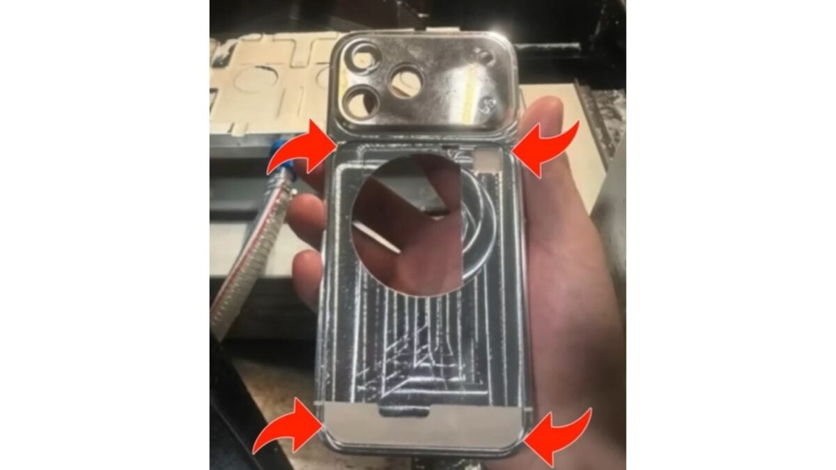 iPhone17 Proのアルミニウム合金製筐体の画像が投稿〜リアカメラバンプ一体型