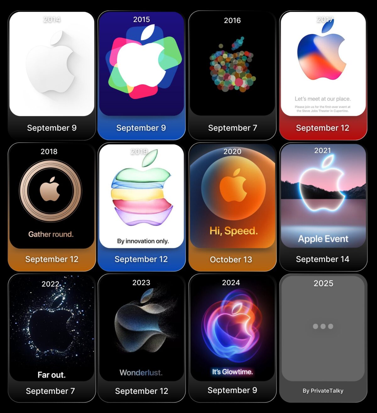 iPhone17シリーズ発表イベントの案内状をまもなく公開か〜過去3年間は2週間前