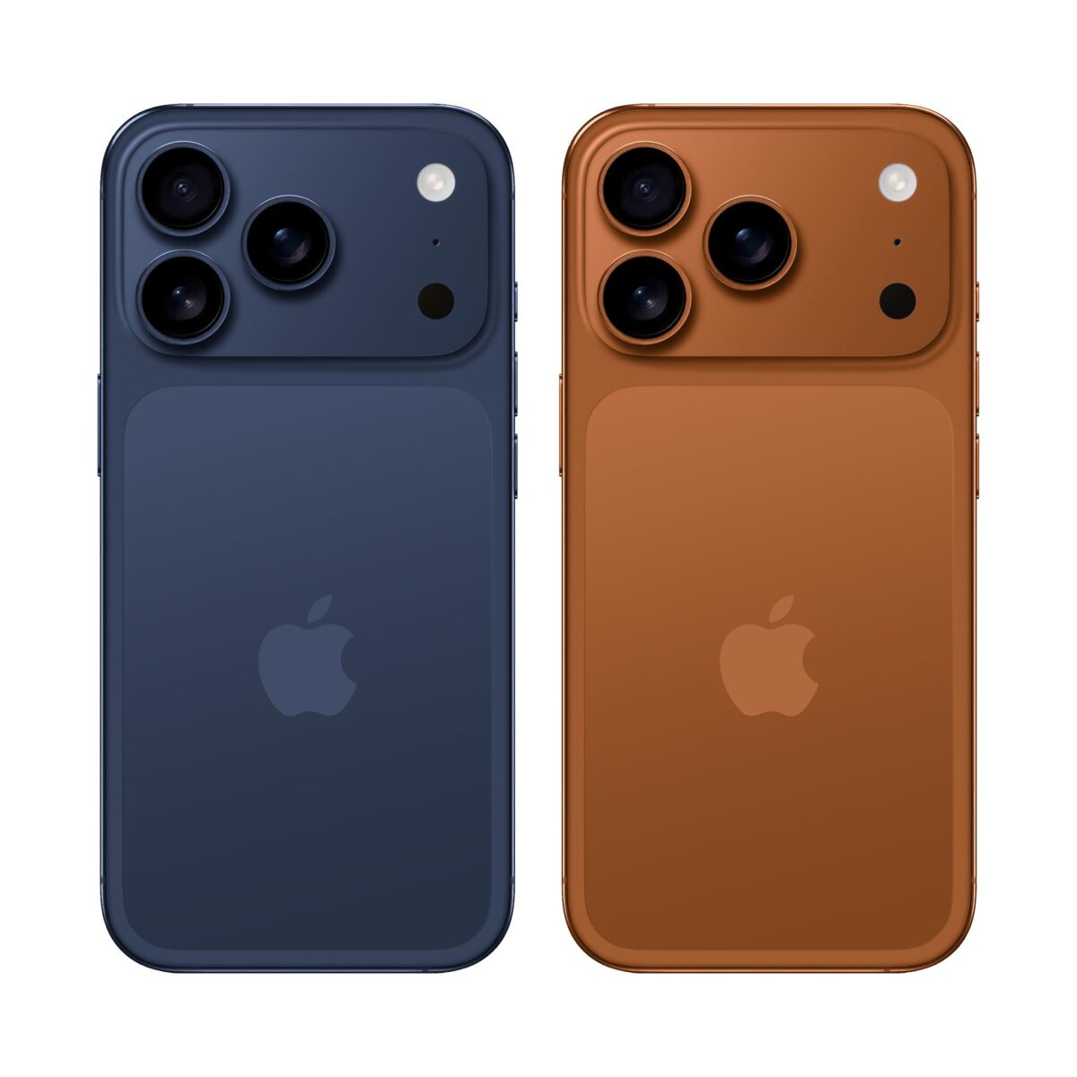 iPhone17 Proの本体カラーか〜オレンジとダークブルーのUSB-C端子の画像