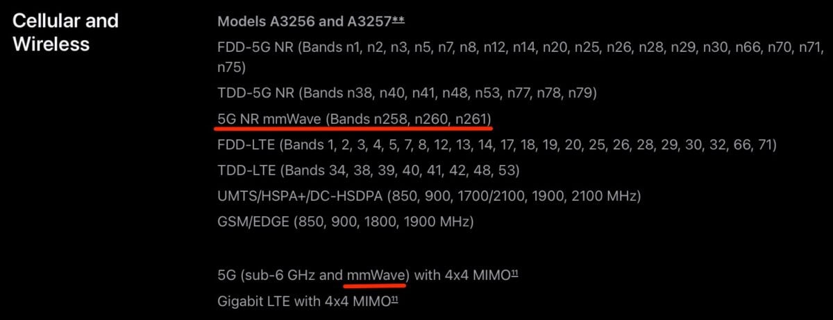 iPhone17 Pro mmwave usa