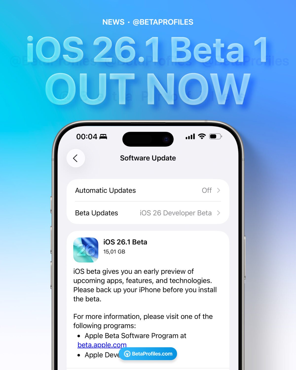 iOS26.0.1が来週リリースと噂〜iOS26.1などのベータ 1がリリース
