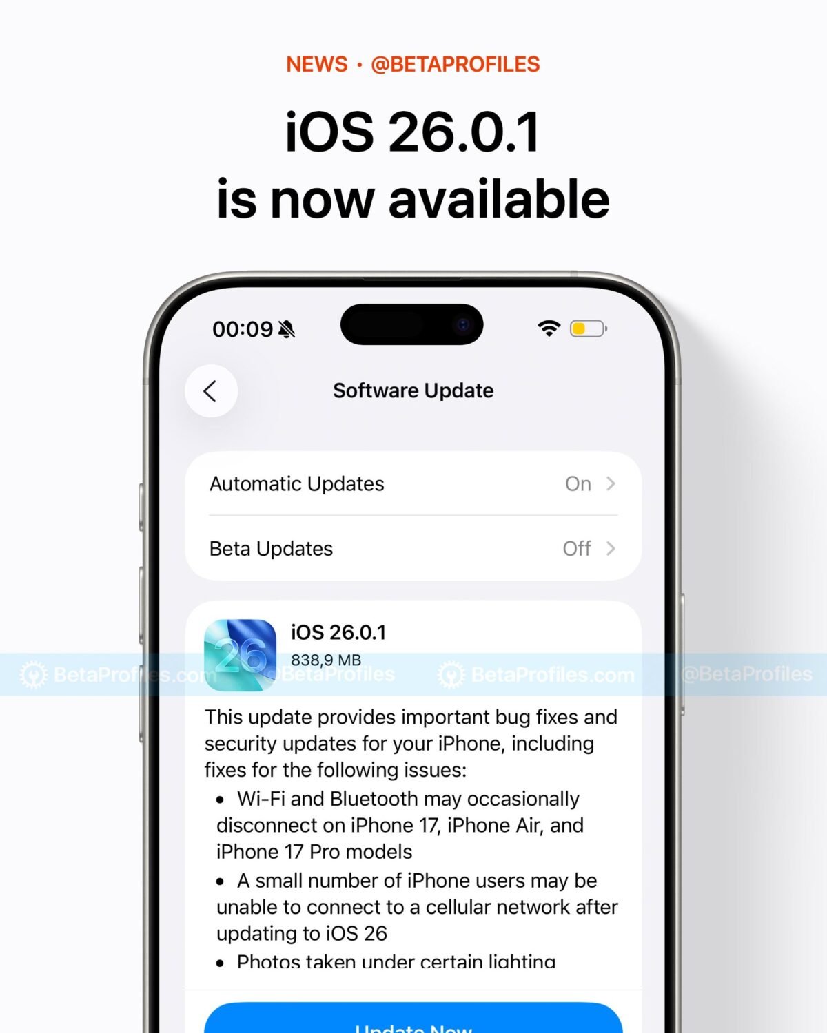 iOS/iPadOS26.0.1やwatchOS26.0.2などをリリース
