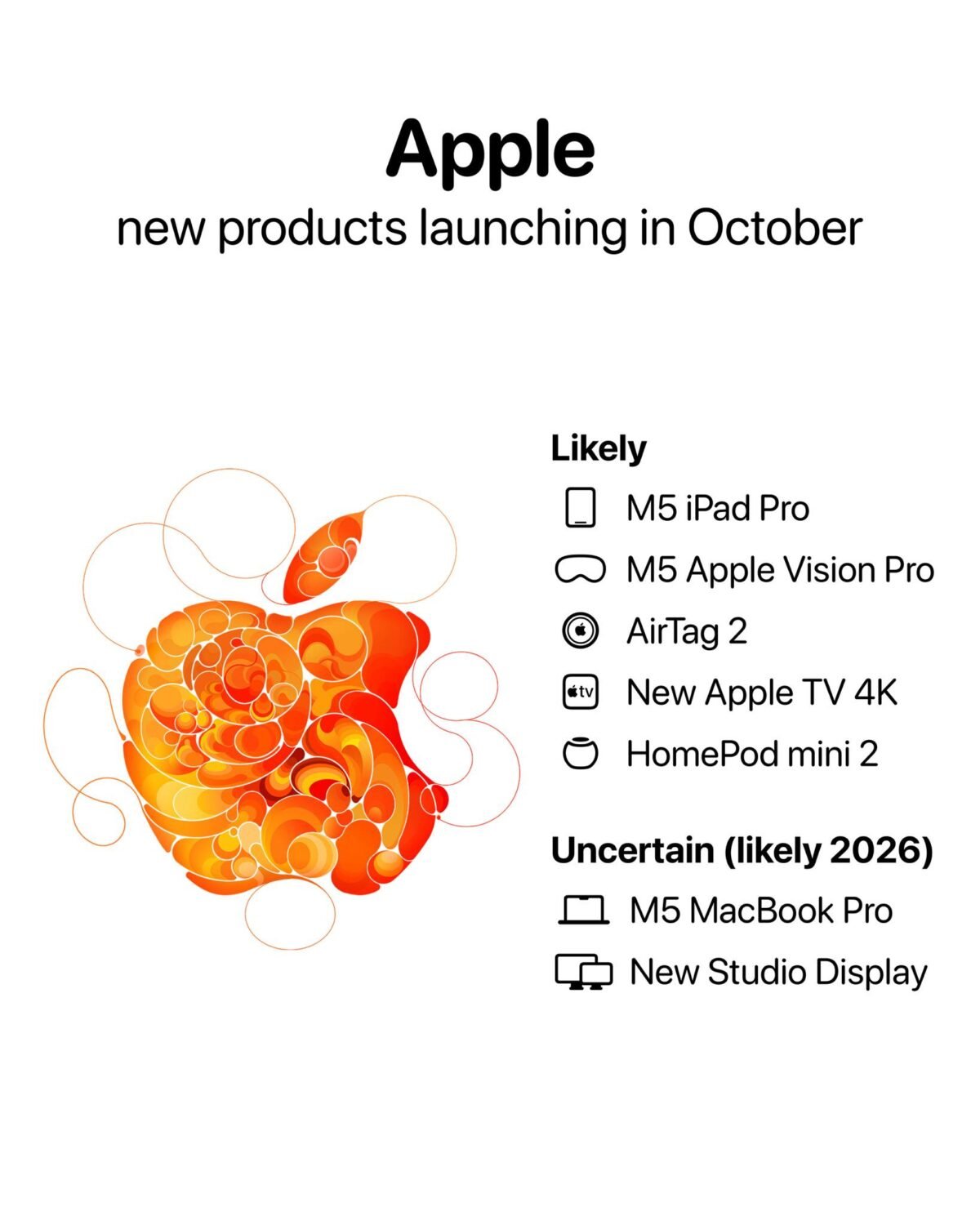2025年の残り3カ月で発表される可能性があるAppleの新製品まとめ