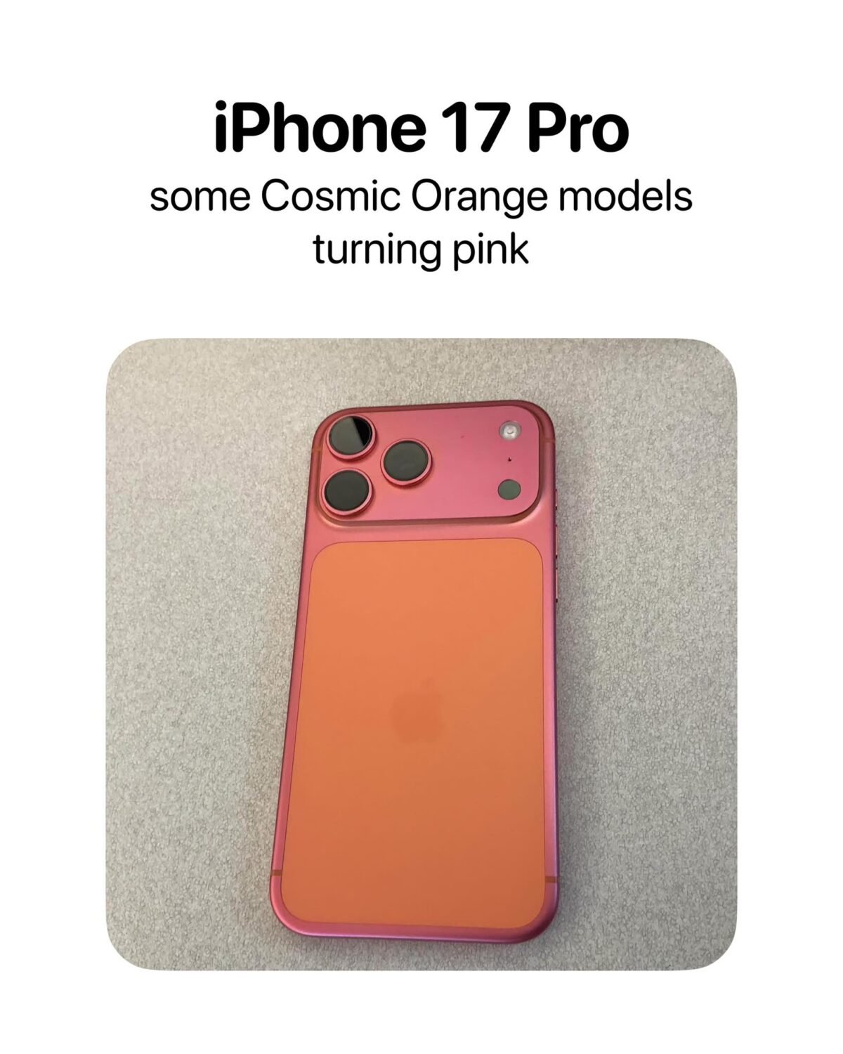 iPhone17 Pro「コズミックオレンジの変色問題」をAppleが把握？対象は一部