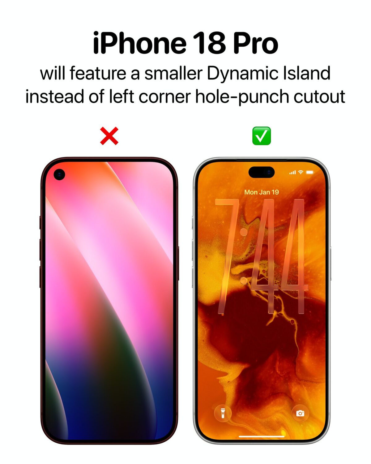 iPhone18 ProがDynamic Island小型化！？左上に赤外線センサー埋め込みか