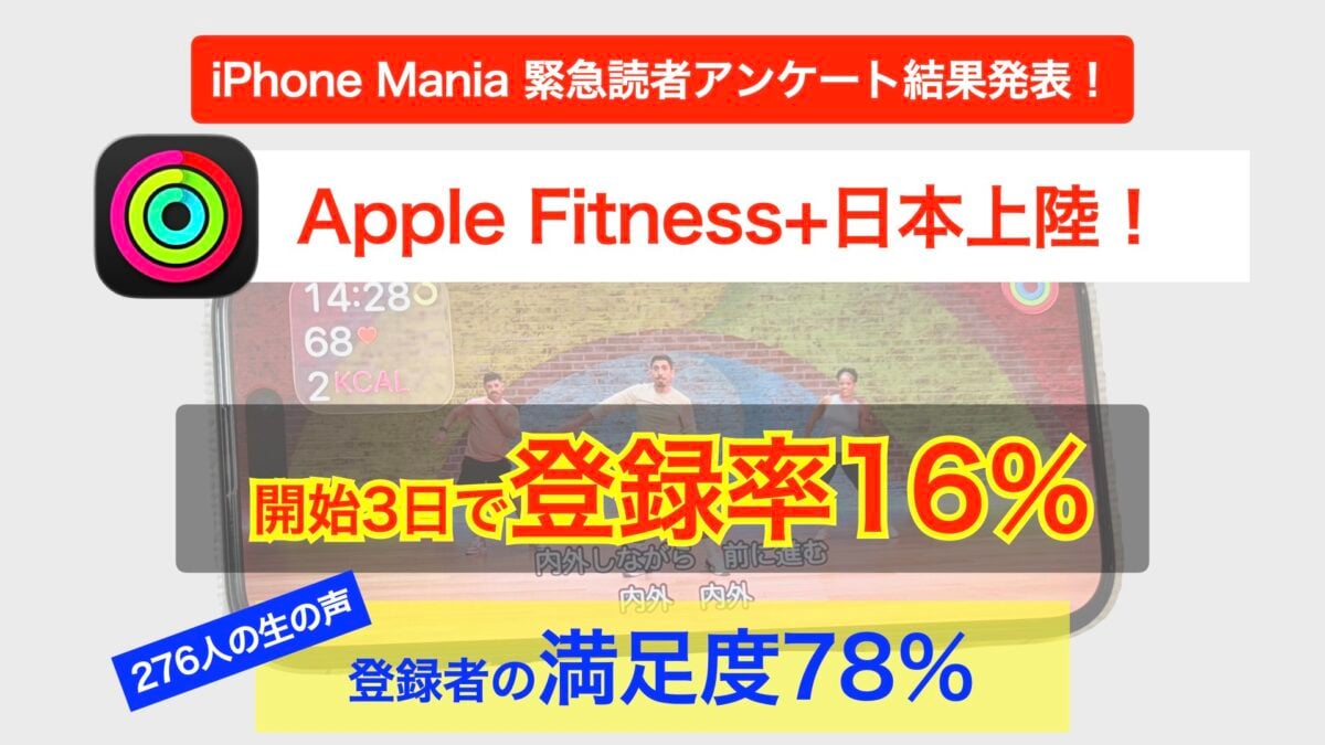 【調査】Apple Fitness+日本上陸！読者の16%が即登録、満足度は78%