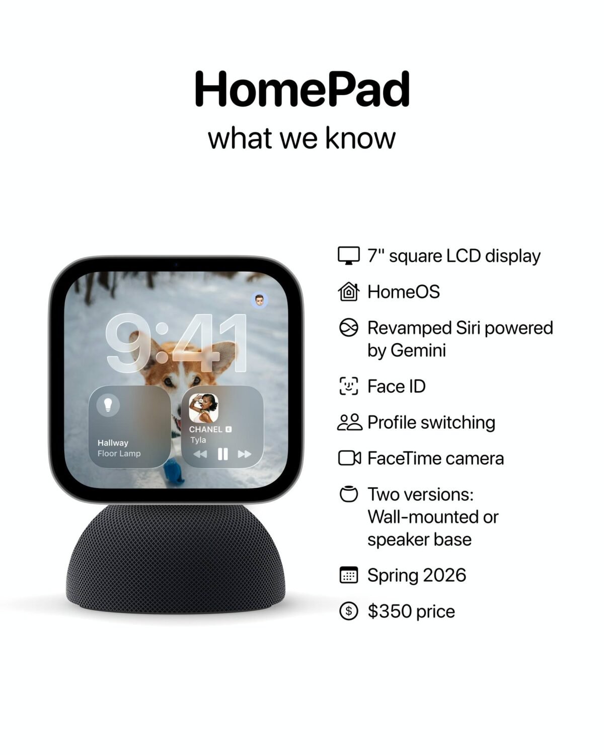 スマートディスプレイ「HomePad」は秋に発表？主な仕様と共にリーカーが予想投稿