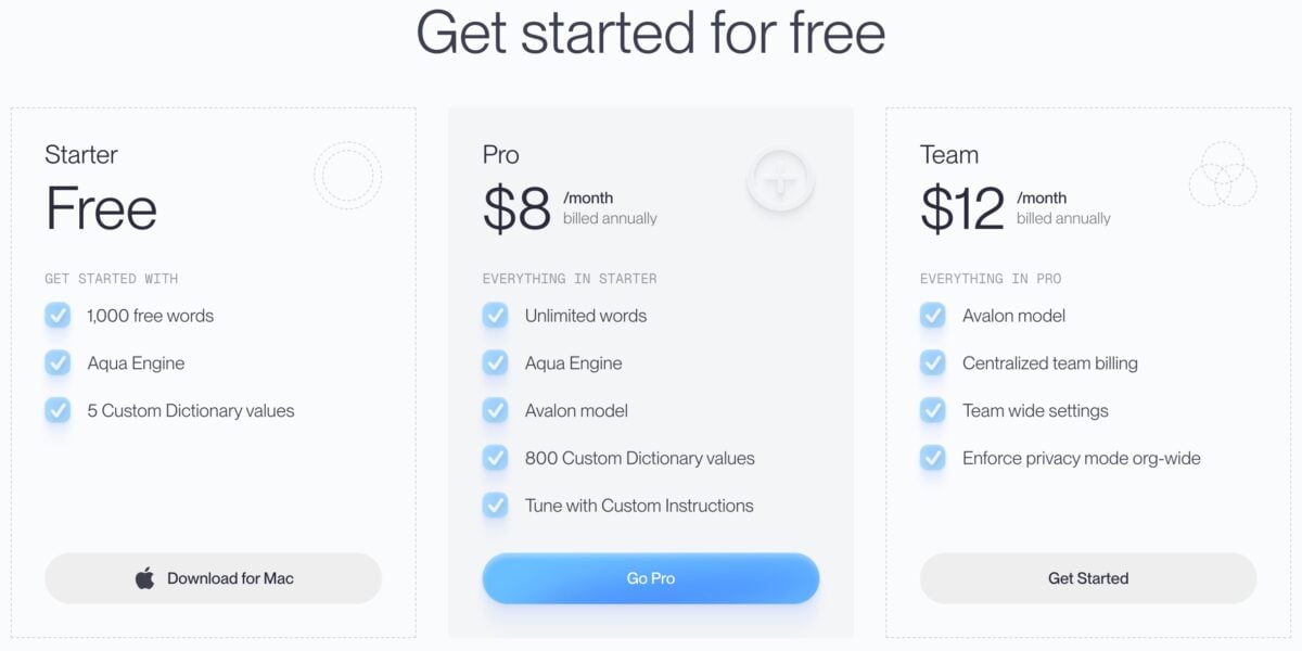 Aqua Voiceの料金プラン