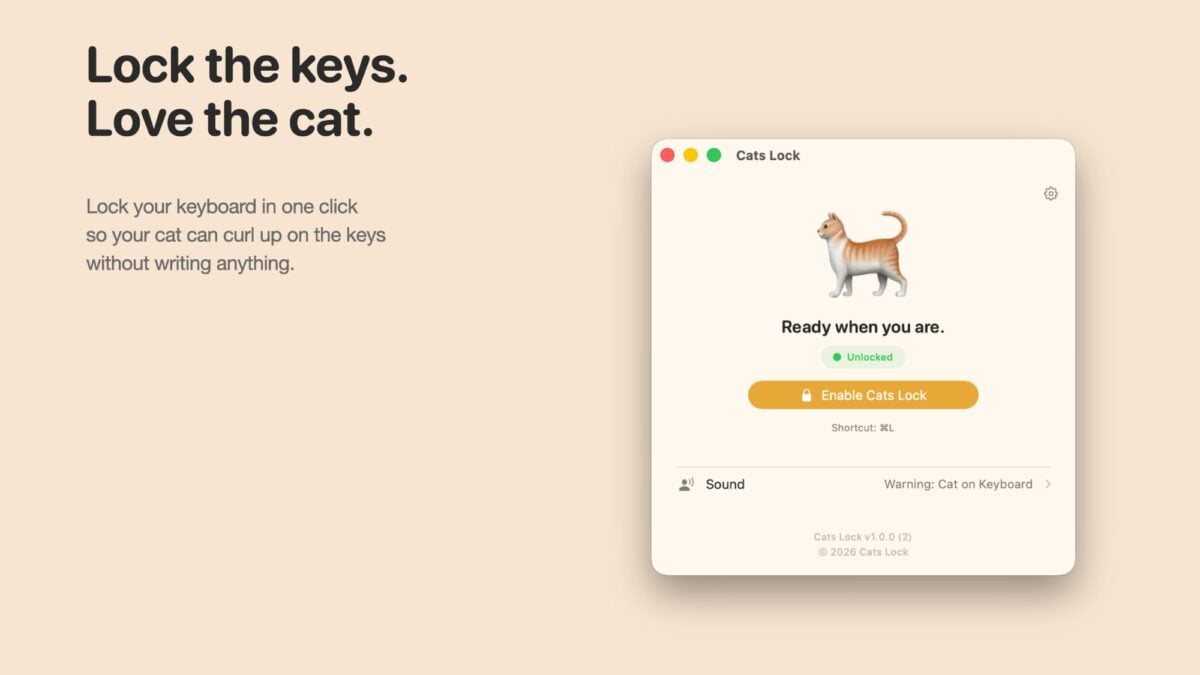 猫の“キーボード歩き”を防ぐMacアプリが話題に