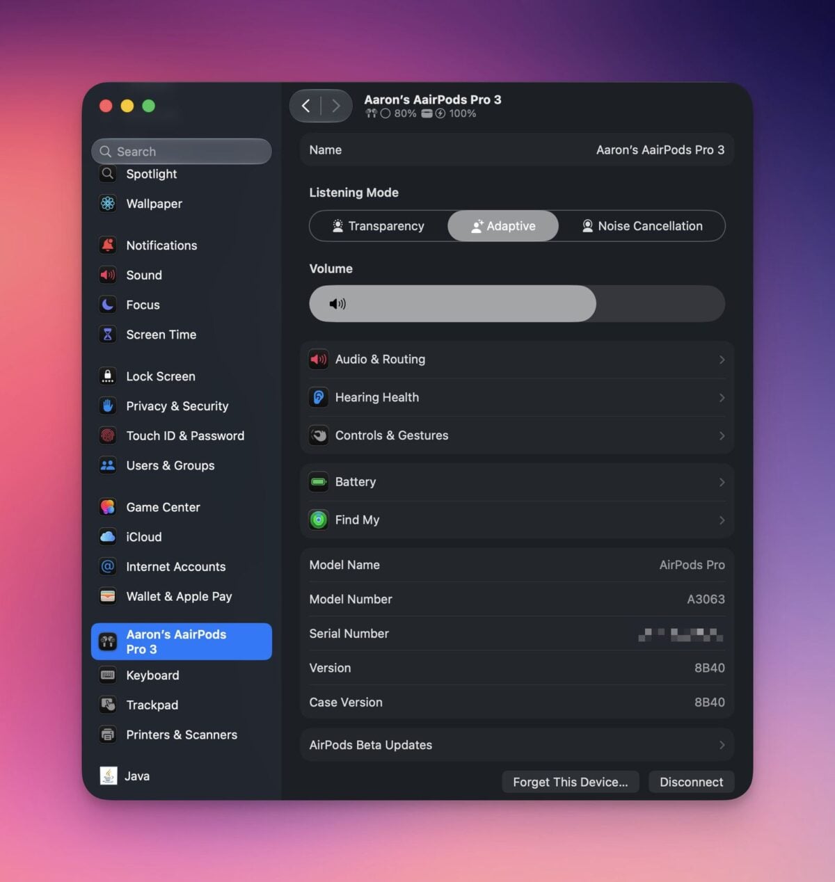 MacRumors AirPods 設定メニュー macOS Golden Gate