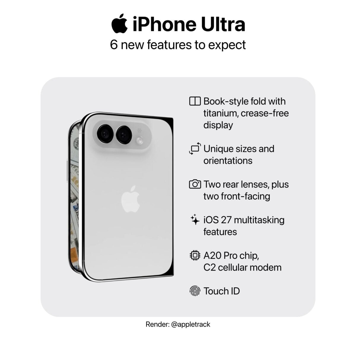 折りたたみiPhoneは329,800円から？最小ストレージは容量は512GBか