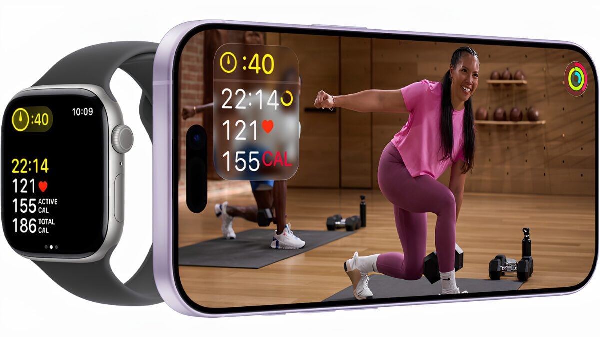 Apple Fitness+のリアルタイム指標画像。