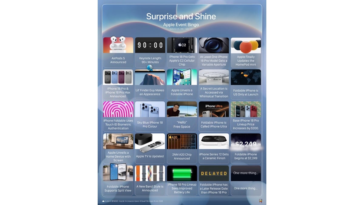 apple event 202609 bingo