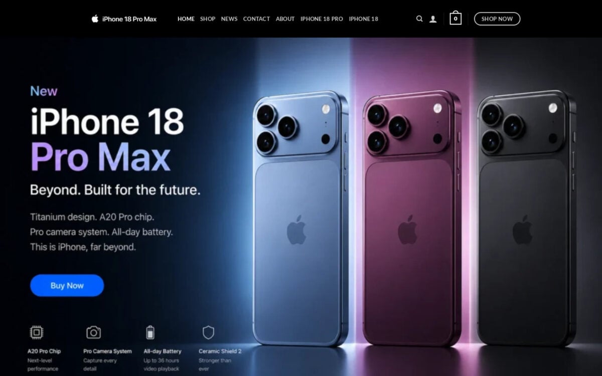公式を模倣したiPhone18 Pro Max販売の詐欺サイト