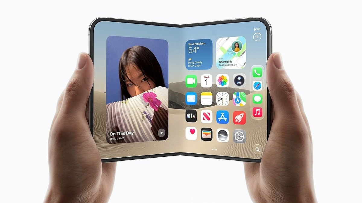 折りたたんで開いたiPhone Duoのイメージ